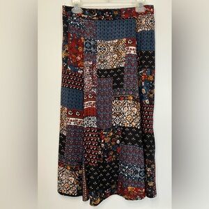 VTG Y2K Bay Studio Skirt Womens Medium Boho Floral Patchwork Peasant Hippie